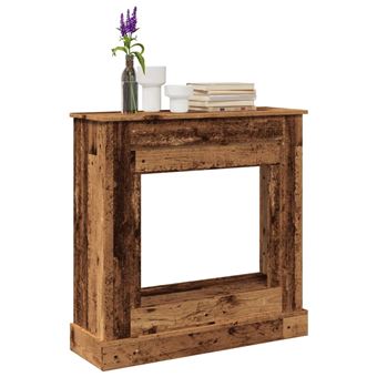 Cornija de lareira vidaXL | 90x30x90 cm | derivados madeira madeira velha - 1