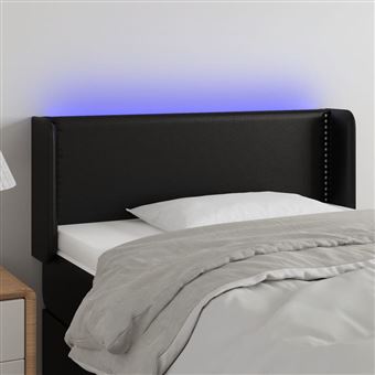 Cabeceira de Cama com LED vidaXL | Couro Artificial | 83x16x78/88 cm - preto - 1