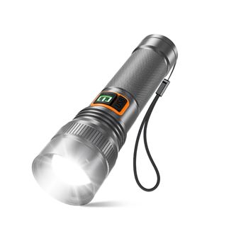 Lanterna LED Recarregável Chronos | 10000LM | Zoom | À prova d'água | Preto - 1