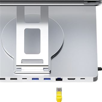 Hub 360º Antiimpacto | Alumínio | HDMI 4K RJ45 USB-C SD PD 100W LAN | para Ipad Air 5 M1 2022 - 1