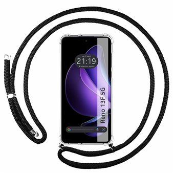 Capa TUMUNDOSMARTPHONE Transparente para Oppo Reno 13F 4G / 13 F 5G com cabo preto - 1