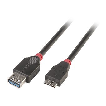 Lindy 31613 cabo USB 0,5 m 3.0 (3.1 Gen 1) Micro-USB B USB A Preto - 1