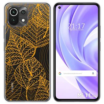 Capa Tumundosmartphone de Gel Transparente para Xiaomi Mi 11 Lite 4G / 5G / 5G NE Design Folhas Desenhos - 1