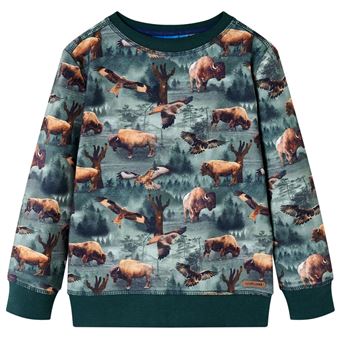 Sweatshirt para criança | vidaXL | verde-escuro 116 | 5 a 6 anos - 1