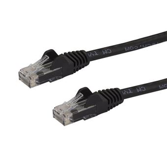 Cabo de Rede StarTech.com Cabo de ligação Cat6 com conectores RJ45 snagless - 0,5 m, preto | Preto - 1