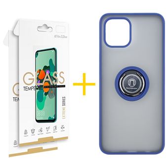 Pack 2 x Película de Vidro Temperado 2.5D + Capa Gandy  Apple iPhone 15 Pro Max Gel Bumper Ring - Azul - 1