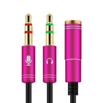 Cabo Multi4you Jack 3,5mm 2 Machos para 1 Fêmea  Microfone / Headphone - Rosa - 1