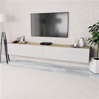 Móveis de TV vidaXL em aglomerado | 2 Peças | 120x40x34 cm | branco brilhante - 1