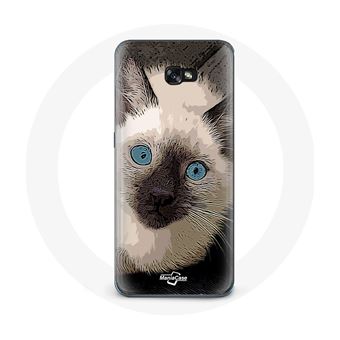 Capa Maniacase para Samsung Galaxy A5 2016 Gato Siamês Preto Branco Com Olhos Azuis - 1