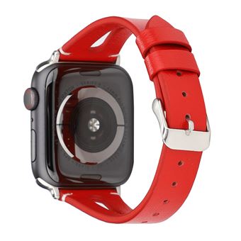 Bracelete de Couro HSMY Fino para Apple Watch Series 6/ SE/ 5/ 4 | 40 mm - Vermelho - 1