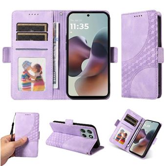 Capa FLOODKING para Motorola Moto G56 | Design Acolchoado | Couro PU Premium | Roxo - 1