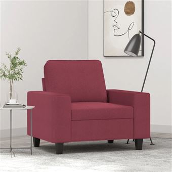 Poltrona vidaXL | 60 cm | tecido vermelho tinto - 1