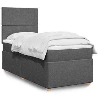 Cama com molas/colchão vidaXL | 80x200 cm | tecido cinzento-escuro - 1