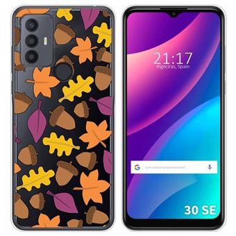 Capa Tumundosmartphone de silicone transparente para TCL 30 SE / 30E / 306 desenhos de design de outono - 1