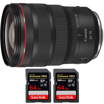 Canon RF 24-70 mm f/2,8L IS USM + 2 SanDisk 64GB Extreme PRO UHS-II SDXC 300 MB/s + PDF 15 Técnicas para Melhorar as suas Fotografias - 1