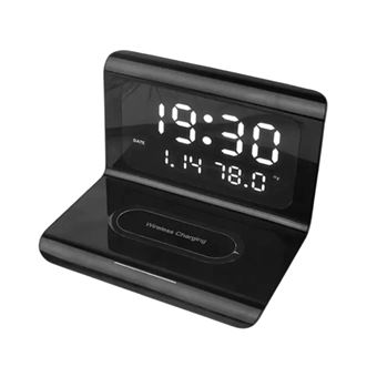 Despertador com Carregador - Preto - 1