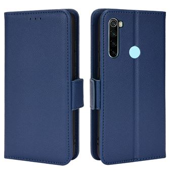 Capa magunivers PU textura de lichia com apoio azul escuro para Xiaomi Redmi Note 8/Note 8 2021 - 1