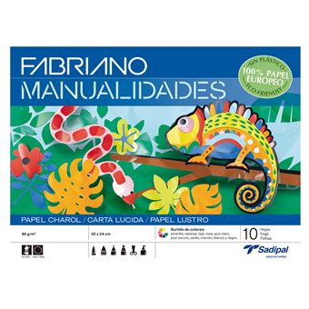 Caderno Trabalhos Manuais Fabriano S0400007 | A4 | Papel Lustro | Cores Sortidas | 10 Folhas - 1