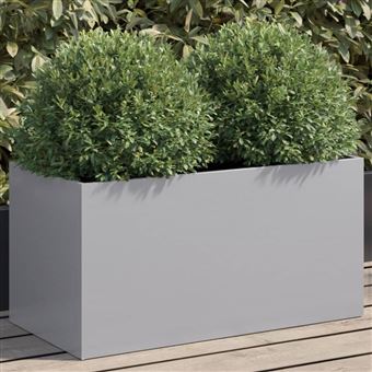 Vaso/floreira vidaXL | 62x30x29 cm | aço galvanizado prateado - 1
