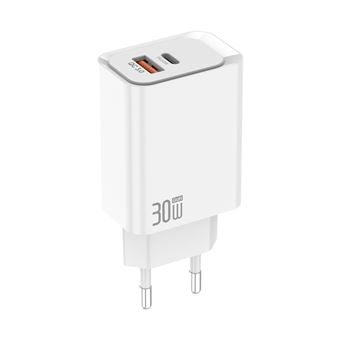 Carregador Rápido V-REEL QT30 | GaN PD30W USB C 2 em 1 | Branco - 1
