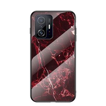 Capa magunivers e TPU padrão de mármore, anti-impressão digital mármore vermelho sangue para Xiaomi 11T/11T Pro - 1