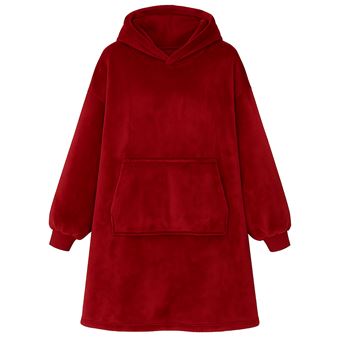 Camisola Manta com Capuz de Forro Polar Mormark HOODZIE | Vermelho - 1