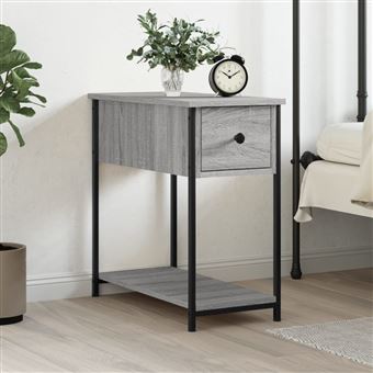 Mesa de Cabeceira vidaXL | 30x60x60 cm | Derivados madeira sonoma cinza - 1