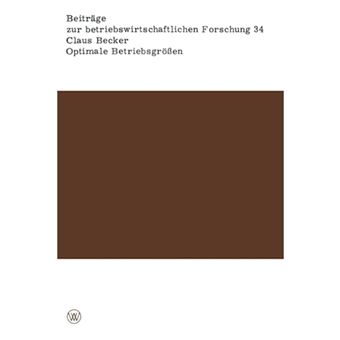 Optimale Betriebsgrossen - Paperback / softback - 1969 - 1