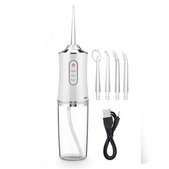 Irrigador de Dentes Portátil Klack® K6886 com 4 Bicos - Branco - 1