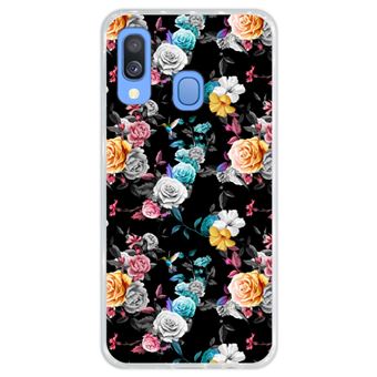 Capa Hapdey para Samsung Galaxy A40 2019 Design Floral Multicolorida em Silicone Flexível e TPU