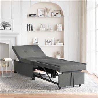 Sofá-cama Retrátil vidaXL | Cinza Escuro 194 x 50 x 82 cm | tecido - 1