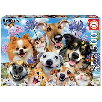 Puzzle Educa Gato, Cão Fun in the sun selfie | 500 Peças - 1
