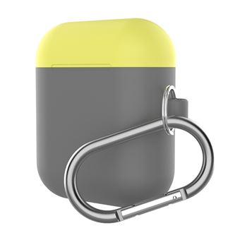Capa silicone bicolor WISETONY para Apple AirPods 1 / 2 Cinzento e Amarelo - 1