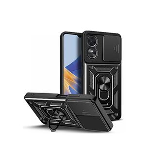 Capa de Proteção Militar Magnética Janela Deslizante Gift4Me para Oppo A98 5G - Preto - 1
