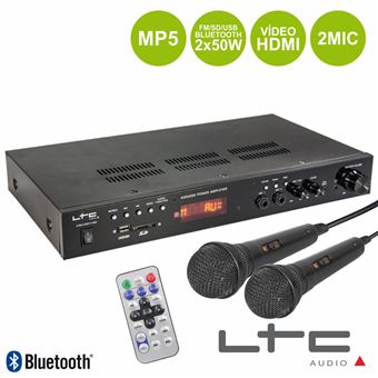 Amplificador Stereo Ltc Hifi 2X50W Vídeo Hdmi Usb/Fm/Bt/Sd 2 Mic - 1