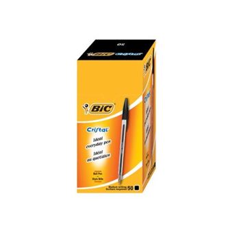 BIC Cristal Preto Médio 50 peça(s) Preto e Transparente - 1
