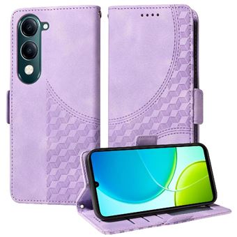 Capa FLOODKING para Vivo Y04 | Design Acolchoado | Couro PU Premium | Roxo - 1