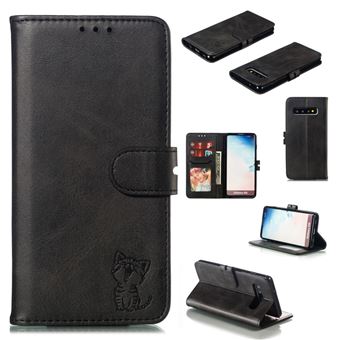 Capa Magunivers de PU Padrão de Gato Preto para Samsung Galaxy S10