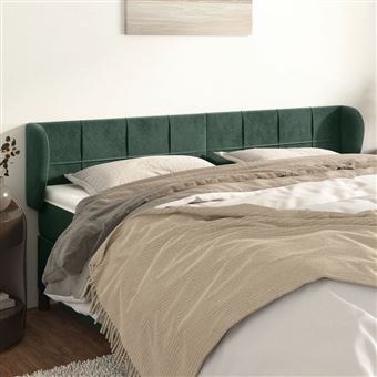 Cabeceira de Cama com Abas vidaXL | Veludo | 183x23x78/88cm | verde-escuro - 1