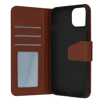 Capa de Couro Premium Avizar para iPhone 14 Pro | Função de Suporte de Vídeo - Castanho - 1