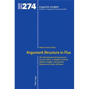 Argument Structure In Flux The Development Of Impersonal Constructions In Middle And Early Modern English, With Special Reference To Verbs Of Desire  Studies In Language And Communication - 1
