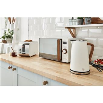 Conjunto de Pequeno-Almoço Swan Nordic STRP1060 | Chaleira sem Fios 1,7L + Torradeira de  Fatias Largas + Microondas 20L | 2200W - Branco - 1