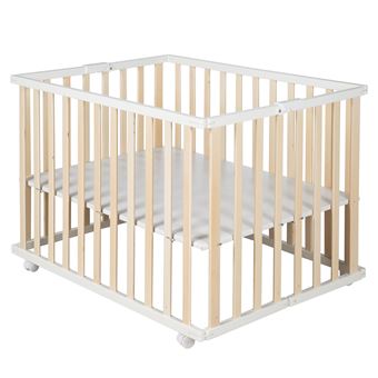 Parque para Bebés roba 306155G240 | Branco, Madeira - 1