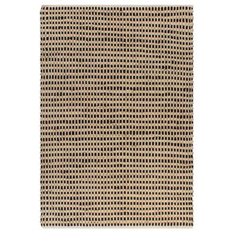 Tapete de Juta vidaXL Tecido À Mão 120X180 cm Natural e Preto - 1