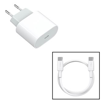Kit Base Carregador Type C Fastcharge 20w + Cabo de Carga 60w 3.0a 1m Type C - Type C com Phonecare para Apple iPhone 16 Pro Max | Branco - 1