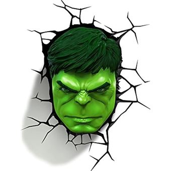 Lampada 3D 3D Light FX Cara de Hulk Marvel - 1