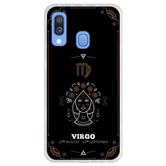 Capa Hapdey Para Samsung Galaxy A40 2019 Design Zodíaco Virgem Capa de Silicone Flexível Em TPU - Transparente