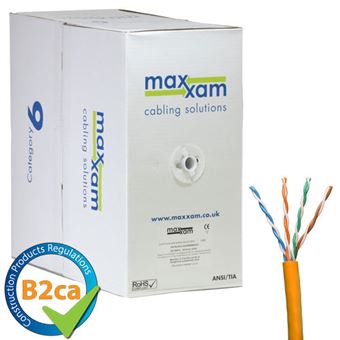 Cabo de Rede Cablenet Cat6 Orange U/UTP LSOH 24AWG Solid CPR B2ca Cable 305m Reel in Box | Laranja - 1