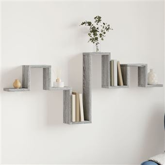 Estante parede vidaXL | 104,5x10x43 cm | derivados madeira cinzento sonoma - 1