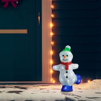 Boneco de Neve Acrílico vidaXL com Luzes LED | Interior e Exterior | 30 cm - 1
